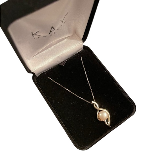 925 Silver Caged Pearl Pendant Necklace NIB - Picture 4 of 4